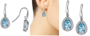 Macy's Sky Blue Topaz (4 ct. t.w.) & White Topaz (5/8 ct. t.w.) Drop Earrings in Sterling Silver